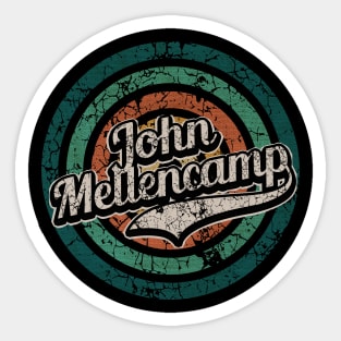 John Mellencamp // Retro Circle Crack Vintage Sticker